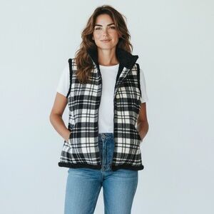 Woolrich Wool Moccasin Plaid Vest​​​